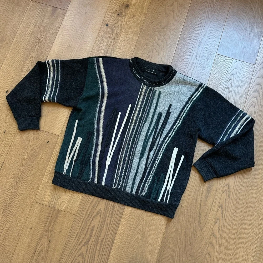 Protege Men's 3D Knit Coogi Style Crewneck Sweater - Vintage - Size L - Picture 2 of 8